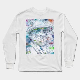 WALT WHITMAN watercolor and pencil portrait Long Sleeve T-Shirt